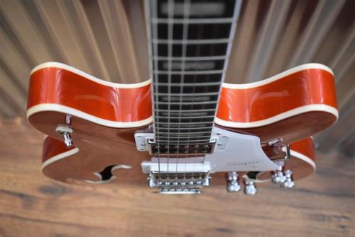 Hagstrom Super VIking SUVIK-MDE Mandarine Flame Top Semi-Hollow Guitar #585