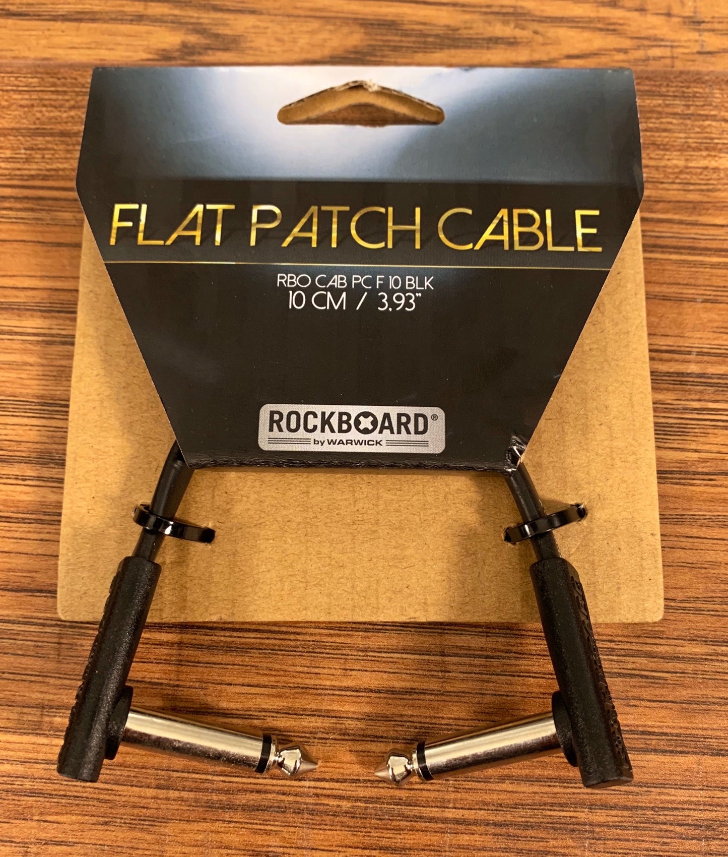 Warwick Rockboard Flat Patch Guitar Bass Pedalboard Cable 10 cm 3.94" Black 3 Pack