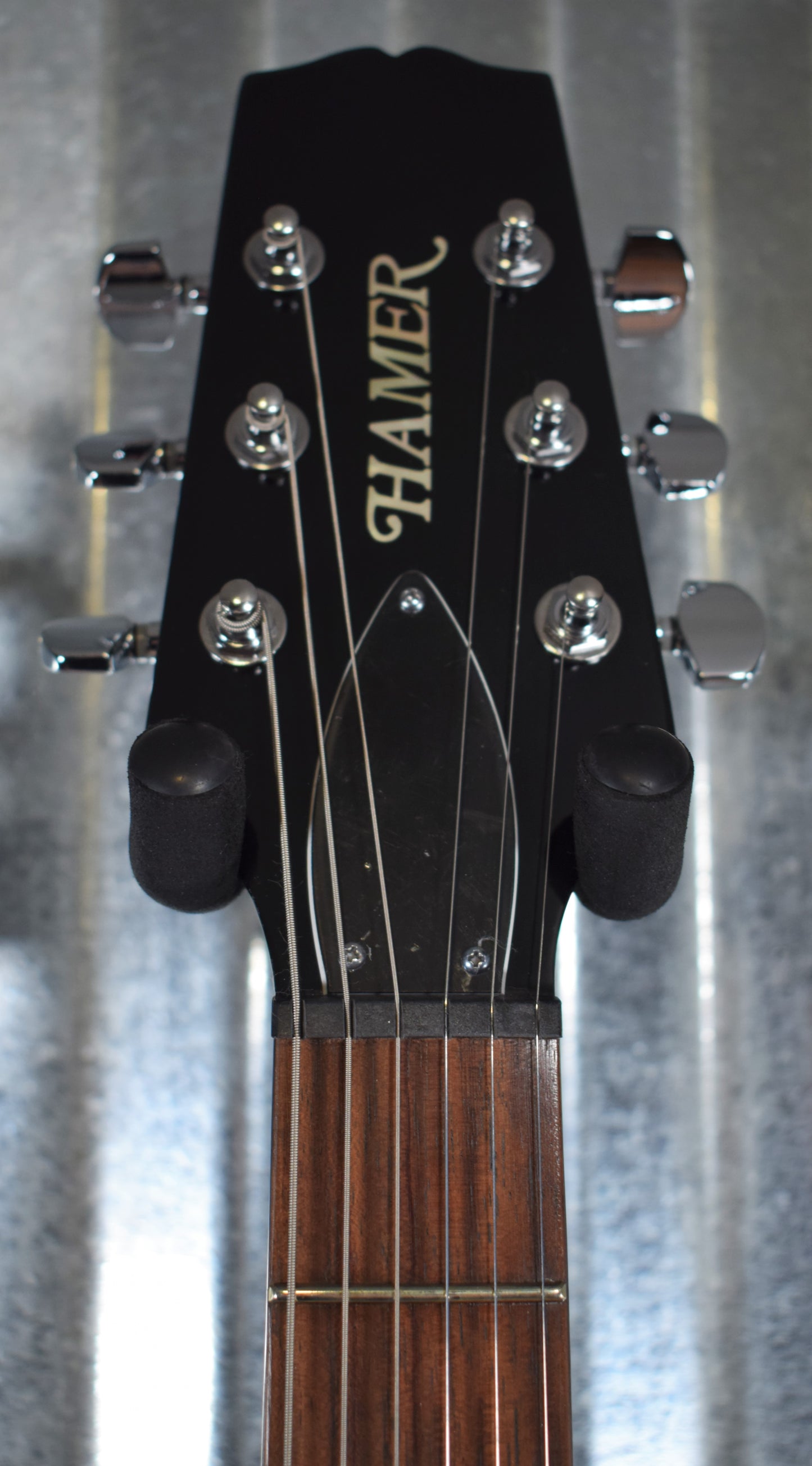 Hamer Archtop Flame Trans Black Double Cut Electric Guitar SATF-TBK #0662 B Stock