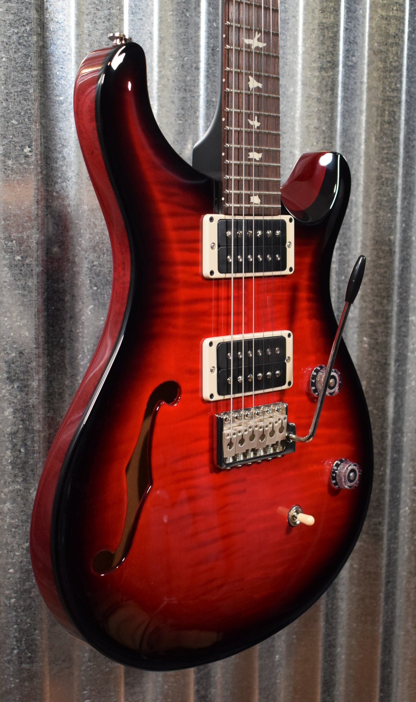 PRS Paul Reed Smith CE 24 Semi Hollow Scarlet Smokewrap Burst Guitar & Bag #4701