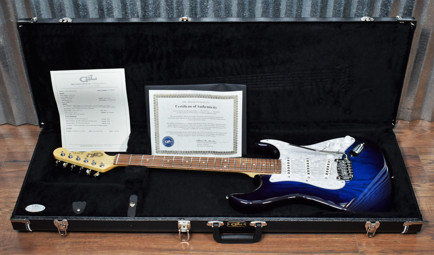 G&L USA Fullerton Deluxe S-500 Blueburst Guitar & Case S500 #5053