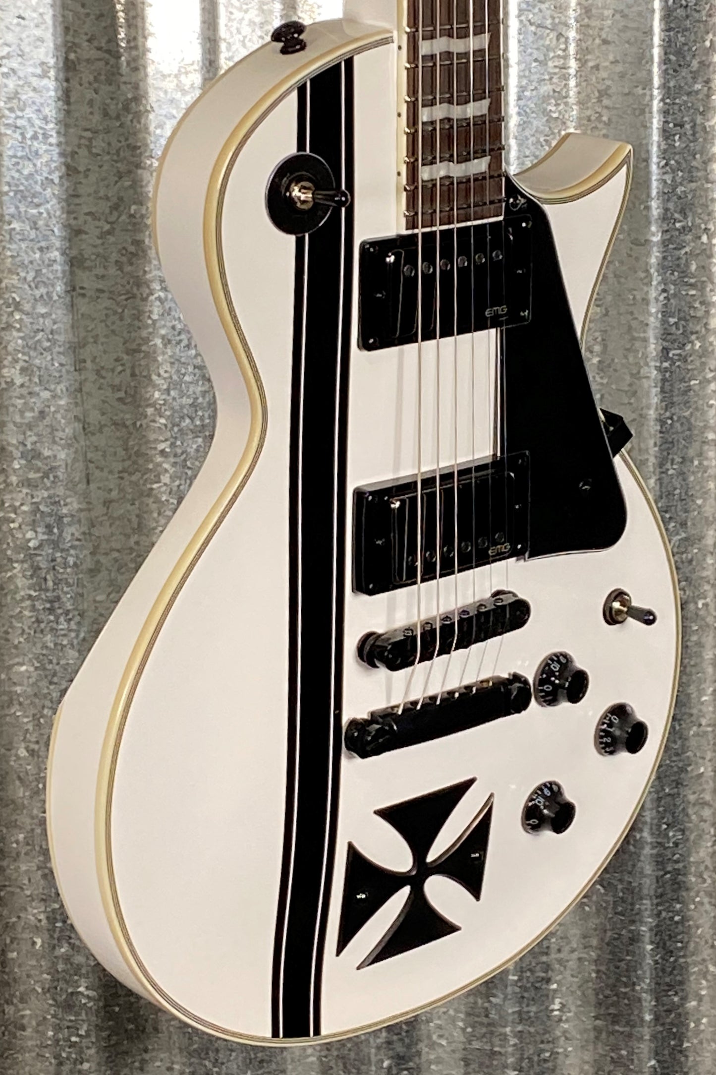 ESP LTD Iron Cross James Hetfield Snow White Guitar & Case LIRONCROSSSW #0388 Used