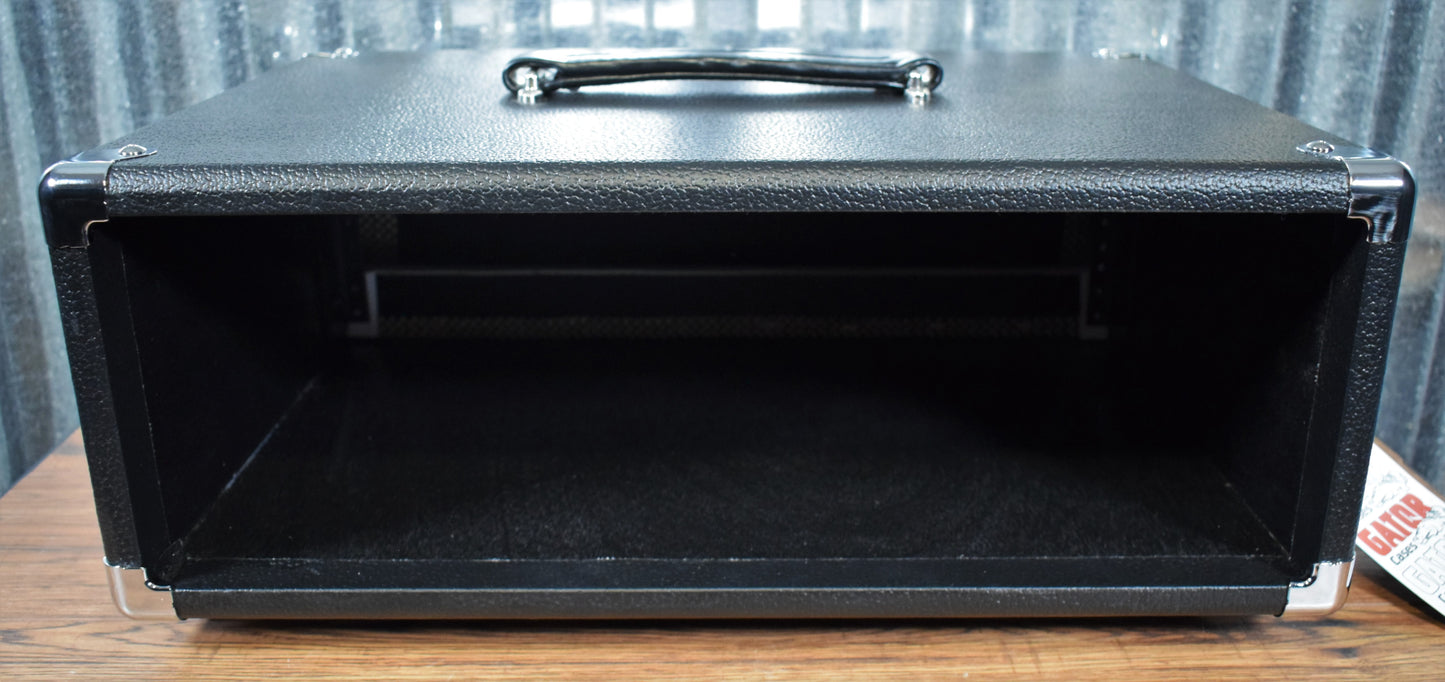 Gator Cases GR-RETRORACK-3BK 3 Space Guitar & Bass Amplifier/Effects Rack Case Black
