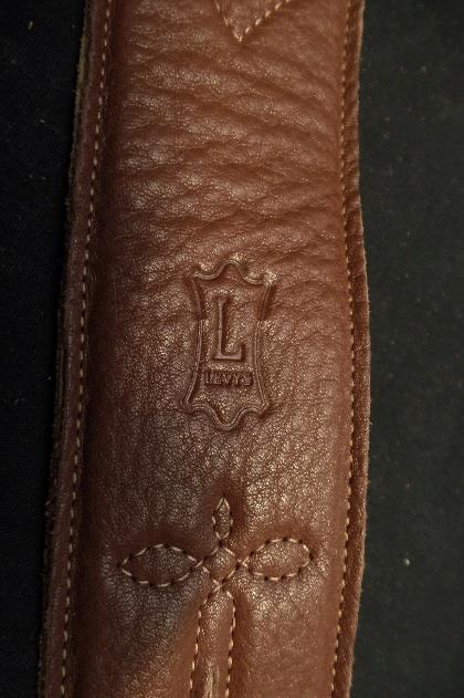 Levy's Leather DM1SG-BRN 2.5 Inch Gament Leather Guitar Strap Brown