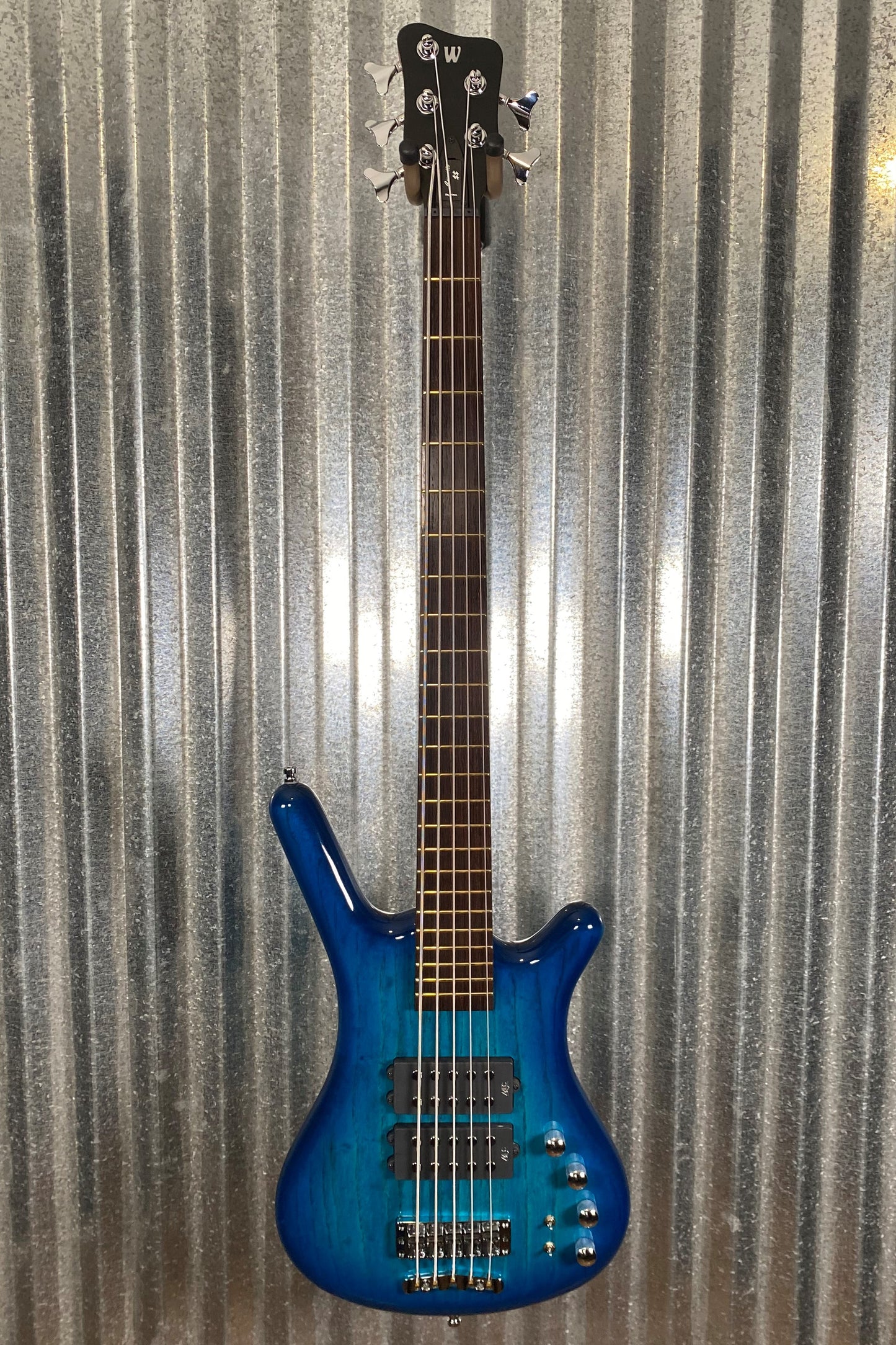 Warwick German Pro Series Corvette $$ 5 String Bass LTD Edition Lagoon Blueburst & Bag #0522