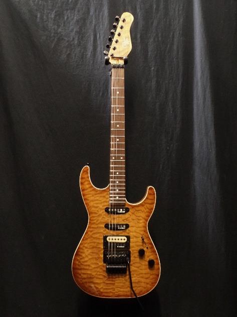 Michael Kelly 1964 Guitar Quilt Top Dark Amber Burst Gig Bag Blemish #2295