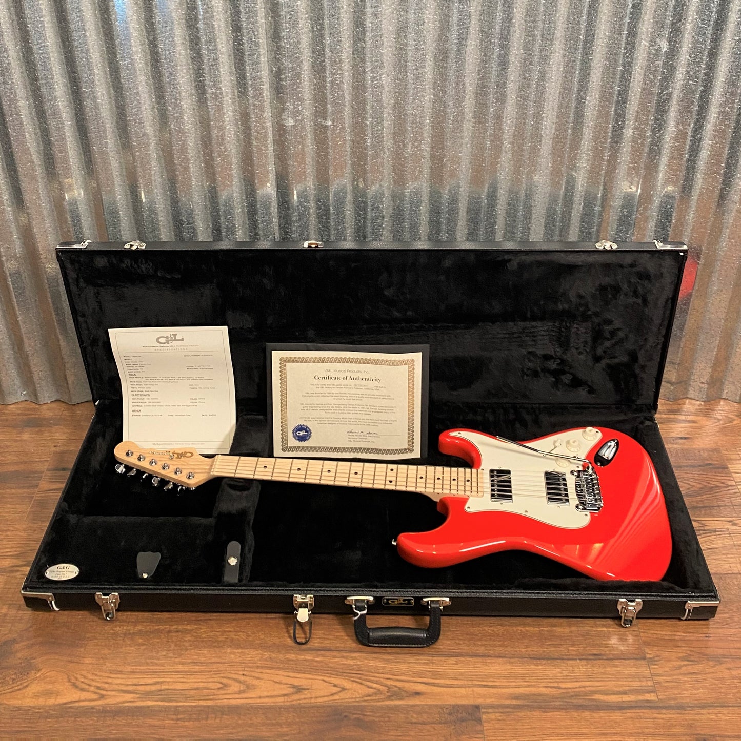 G&L USA Fullerton Custom Legacy HH Fullerton Red Guitar & Case Blem #7410