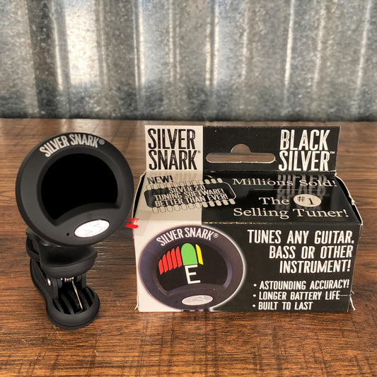 Snark SIL-BLK Silver Snark Clip On Chromatic Guitar Bass Tuner Black