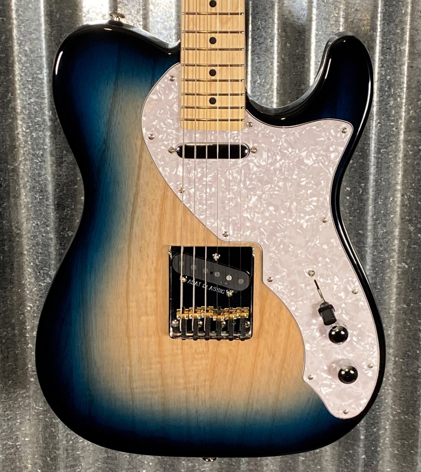 G&L USA Limited Edition ASAT Classic Thinline Semi Hollow Mako Blue Guitar & Bag #4100