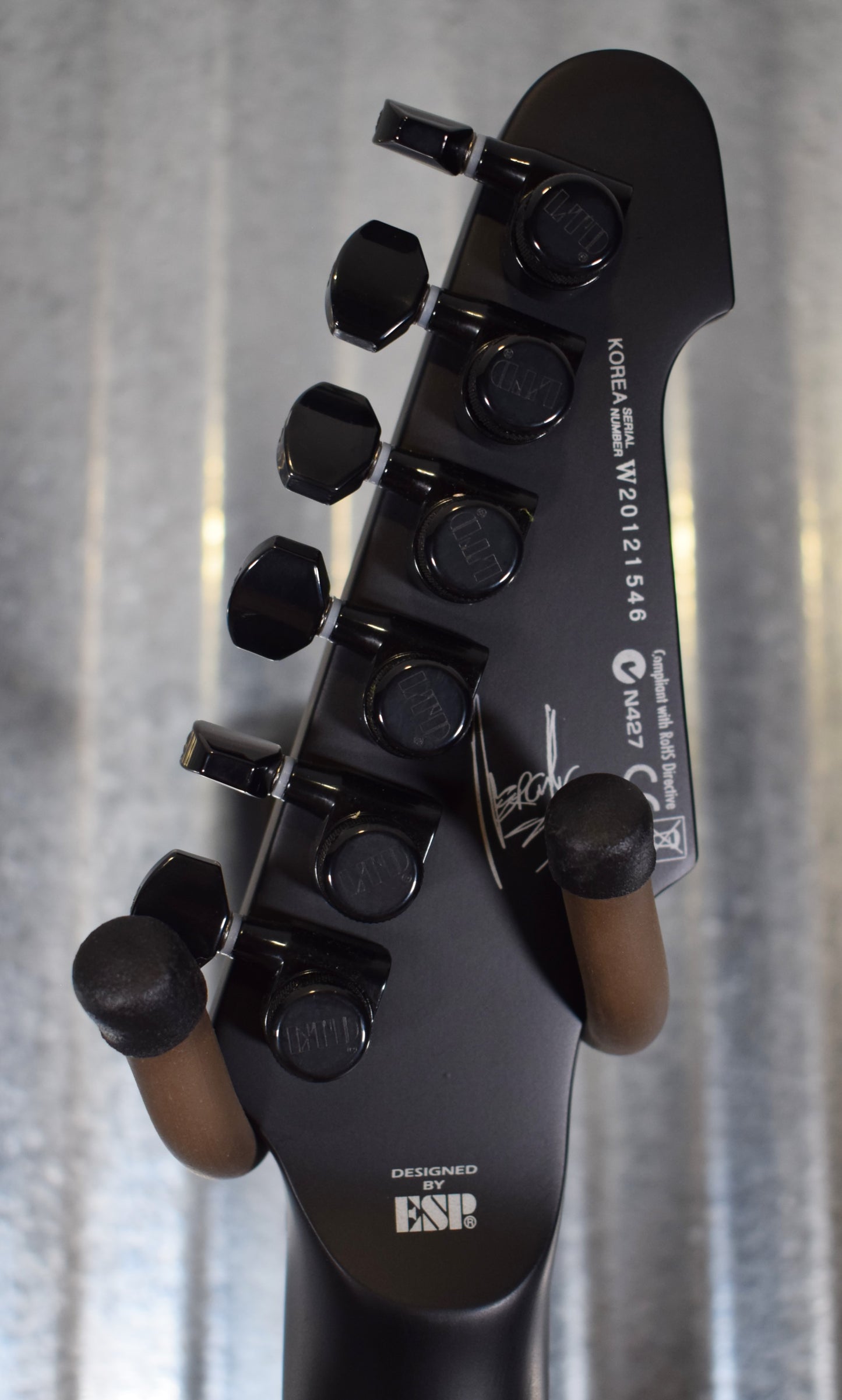 ESP LTD Nergal Stream Black Satin Fishman Guitar & Case LNS6BLKS #1546 Used