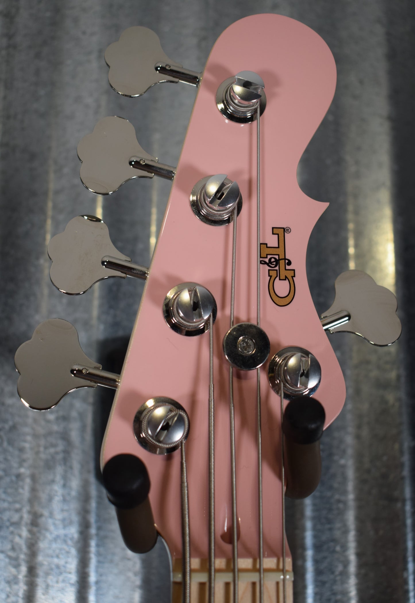 G&L USA JB-5 Shell Pink 5 String Jazz Bass Maple Satin Neck & Case #6099
