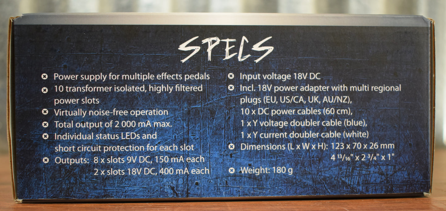 Warwick Rockboard Power Block ISOLATED V10 Outlet 9-18v Guitar Effect Pedal Pedalboard Power Supply