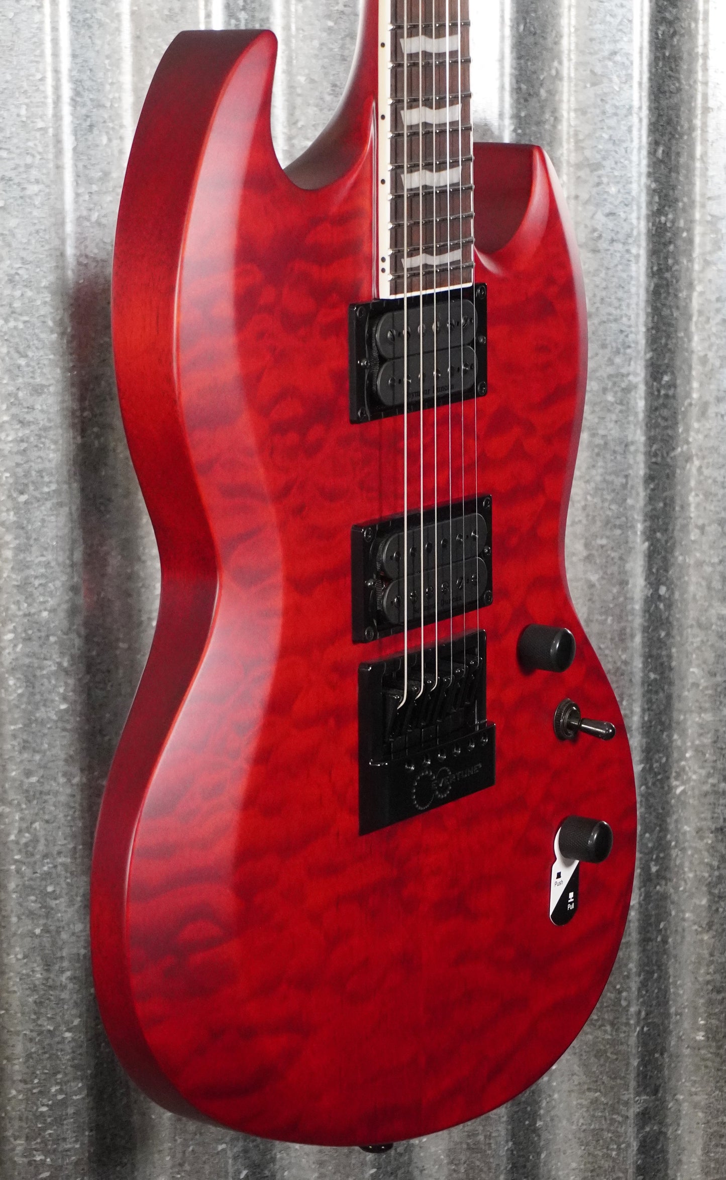 ESP LTD Viper-1000 Evertune See Thru Black Cherry Satin Guitar LVIPER1000ETQMSTBCS #1508