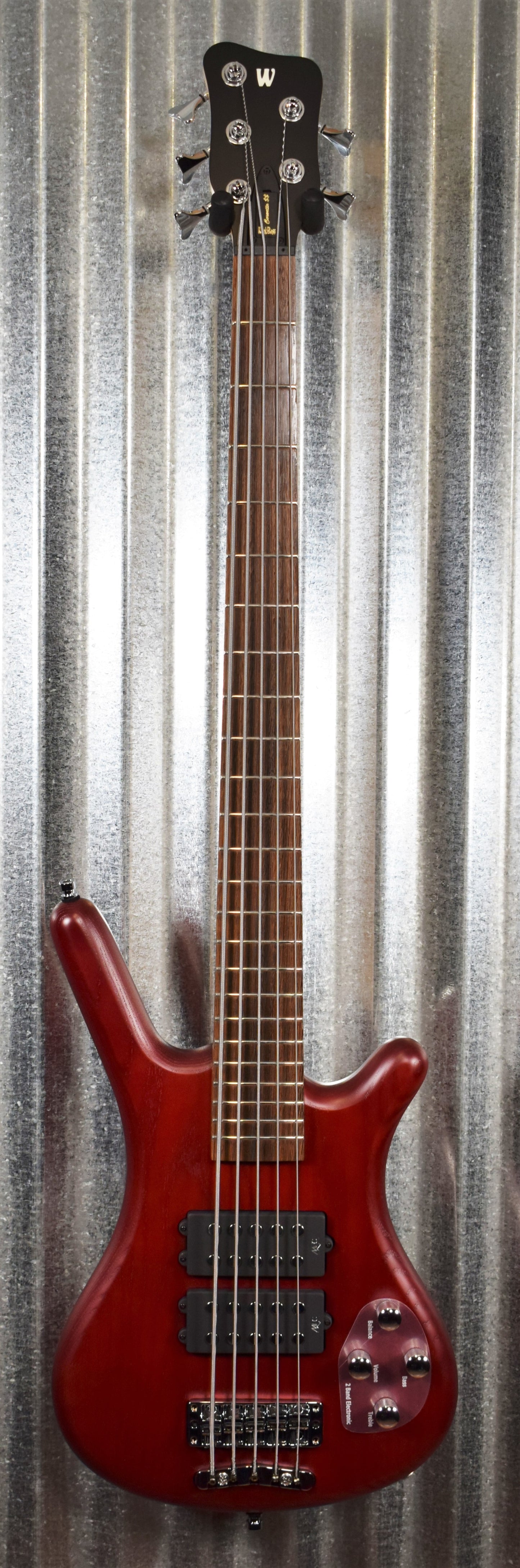 Warwick Rockbass Corvette $$ Double Buck Burgundy 5 String Bass & Bag #0618