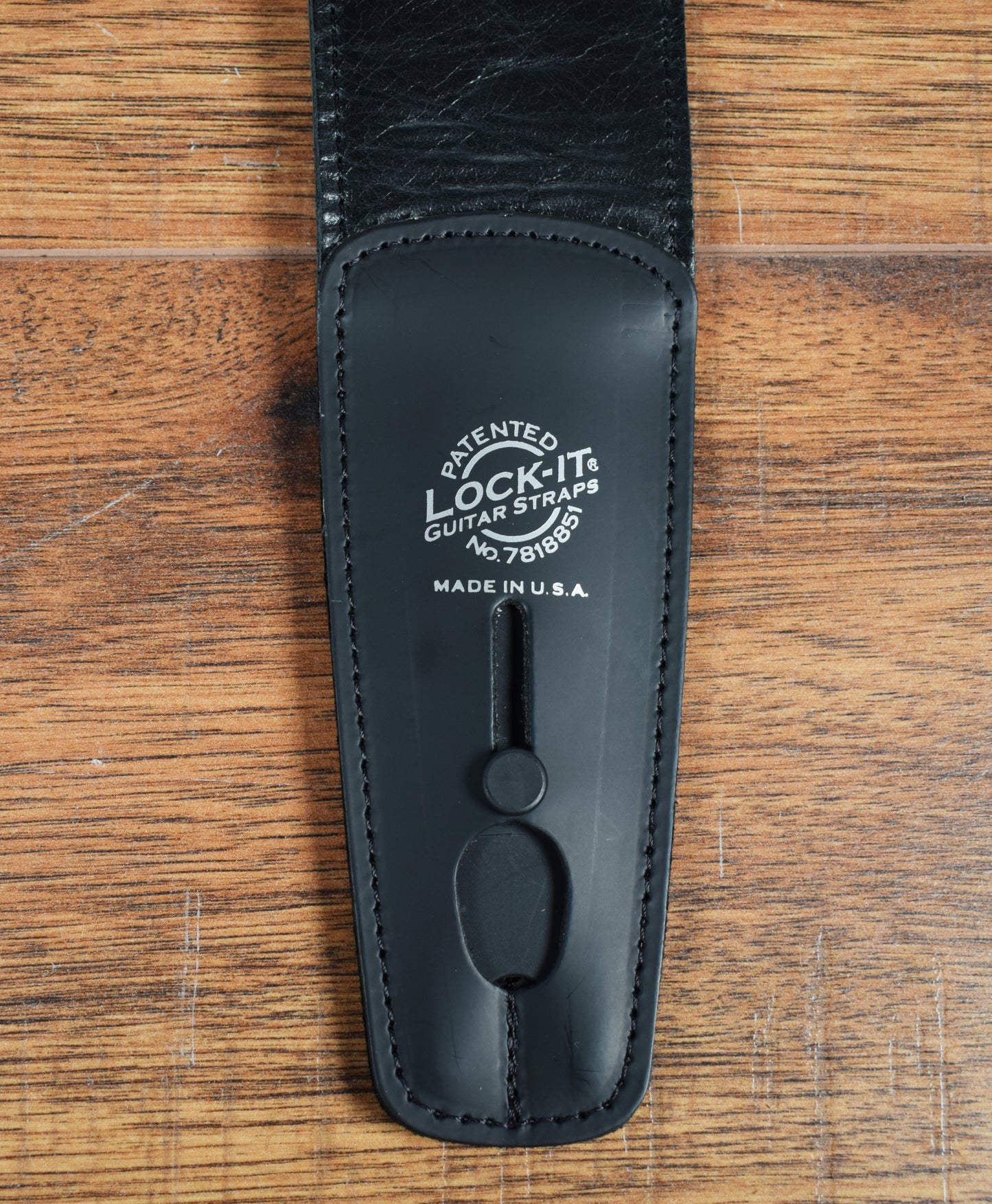 LOCK-IT Straps Leather Series 2-3/4" Black Guitar Bass Strap 038 L2.75 BLK