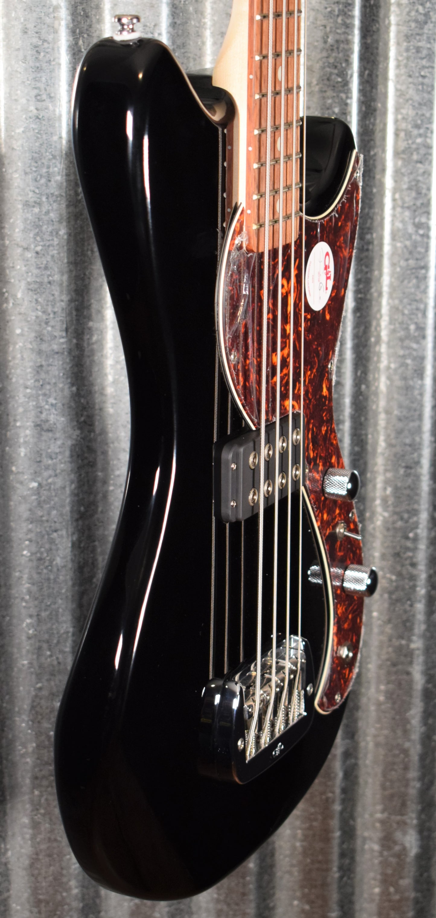 G&L Guitars Tribute Fallout Bass Short Scale 4 String Jet Black #0162 B Stock