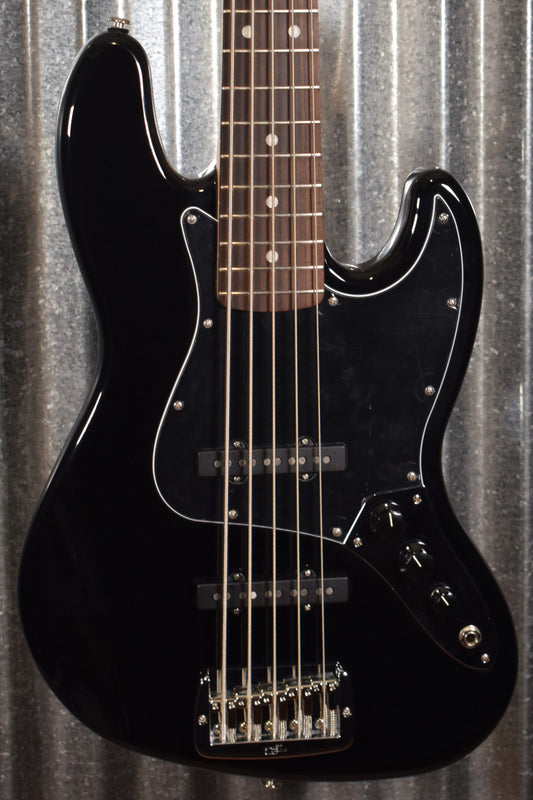 G&L USA JB-5 Jet Black 5 String Jazz Bass Rosewood Satin Neck & Case #6089