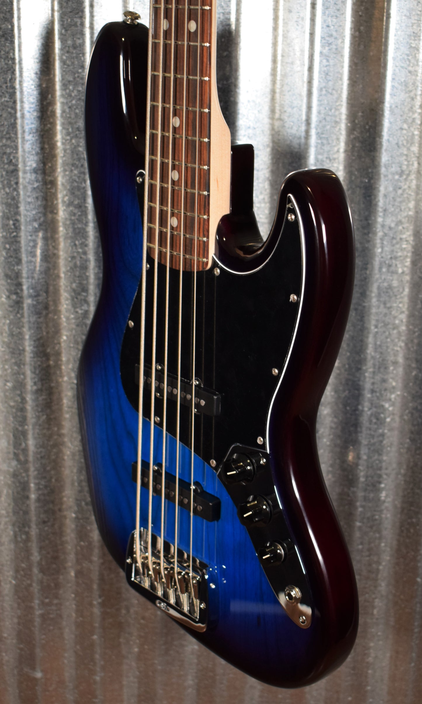 G&L USA JB-5 Blueburst 5 String Jazz Bass Rosewood Satin Neck & Case #6030