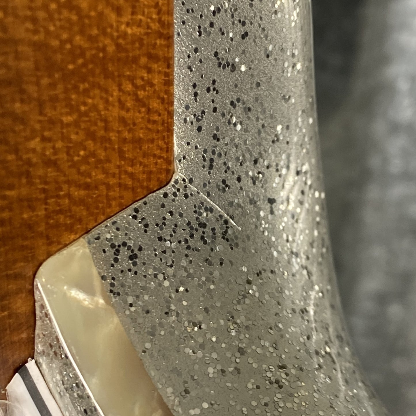 Jet JS500SLS HH Strat Style Guitar Bound Silver Sparkle #0009 Blem