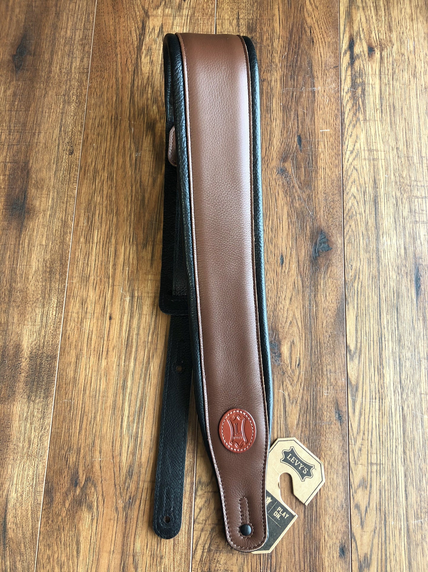 Levy's MSS2-BRN 3" Adjustable Garment Leather Guitar & Bass Strap Brown