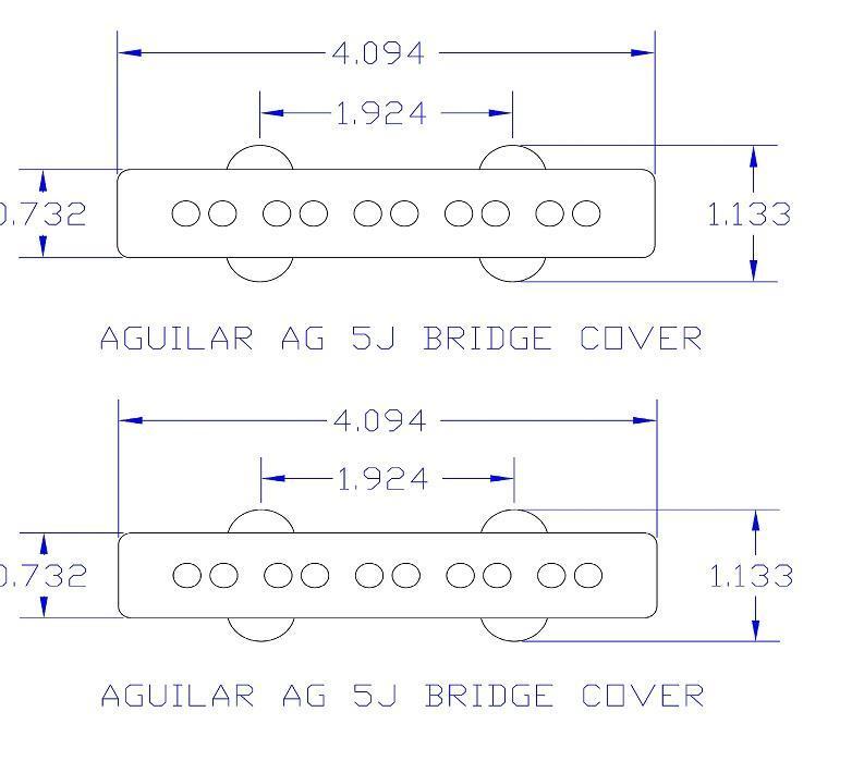 Aguilar AG 5J-60 Mid 60's Single Coil 5 String Jazz Bass Pickup Set