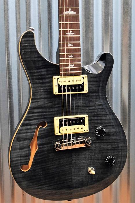 PRS Paul Reed Smith SE Custom 22 Semi-Hollow Flame Grey Black & Bag #25 B  Stock