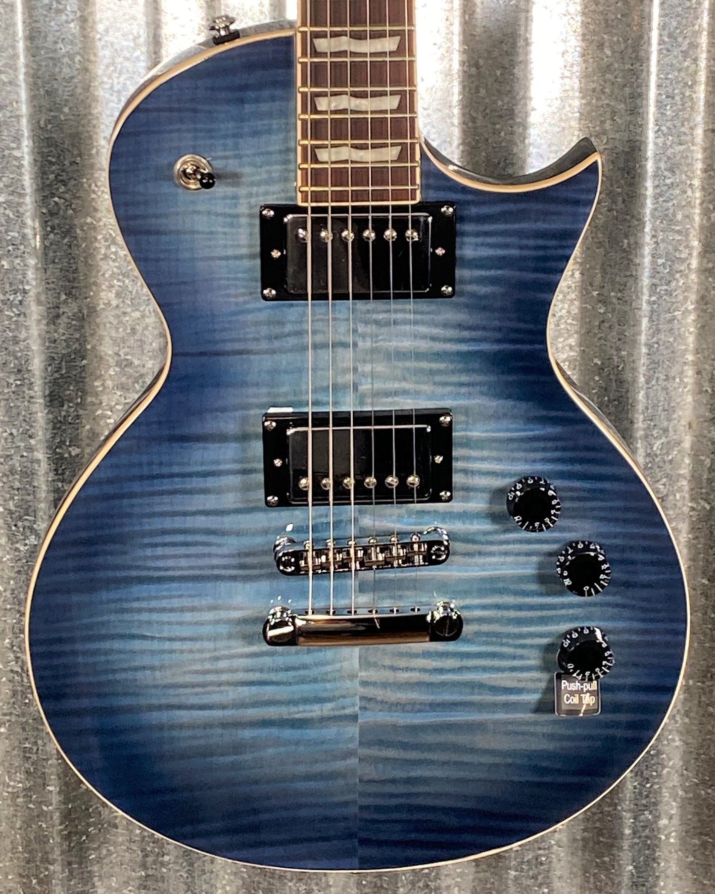 ESP LTD EC-256FM Eclipse See Thru Cobalt Blue Guitar & Bag LEC256CB #0407 Used
