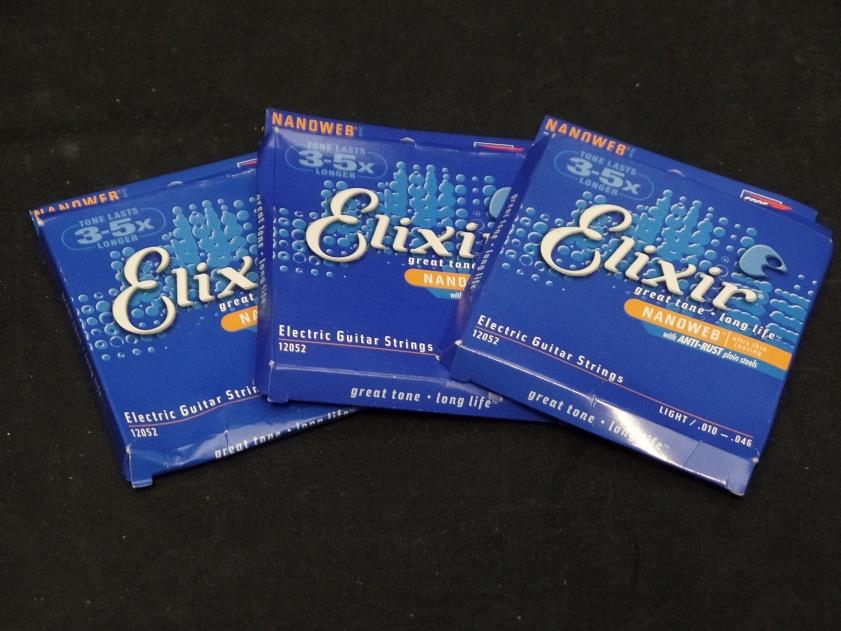 Elixir Electric Guitar Strings Light .010-.046 3 Pk 12052*