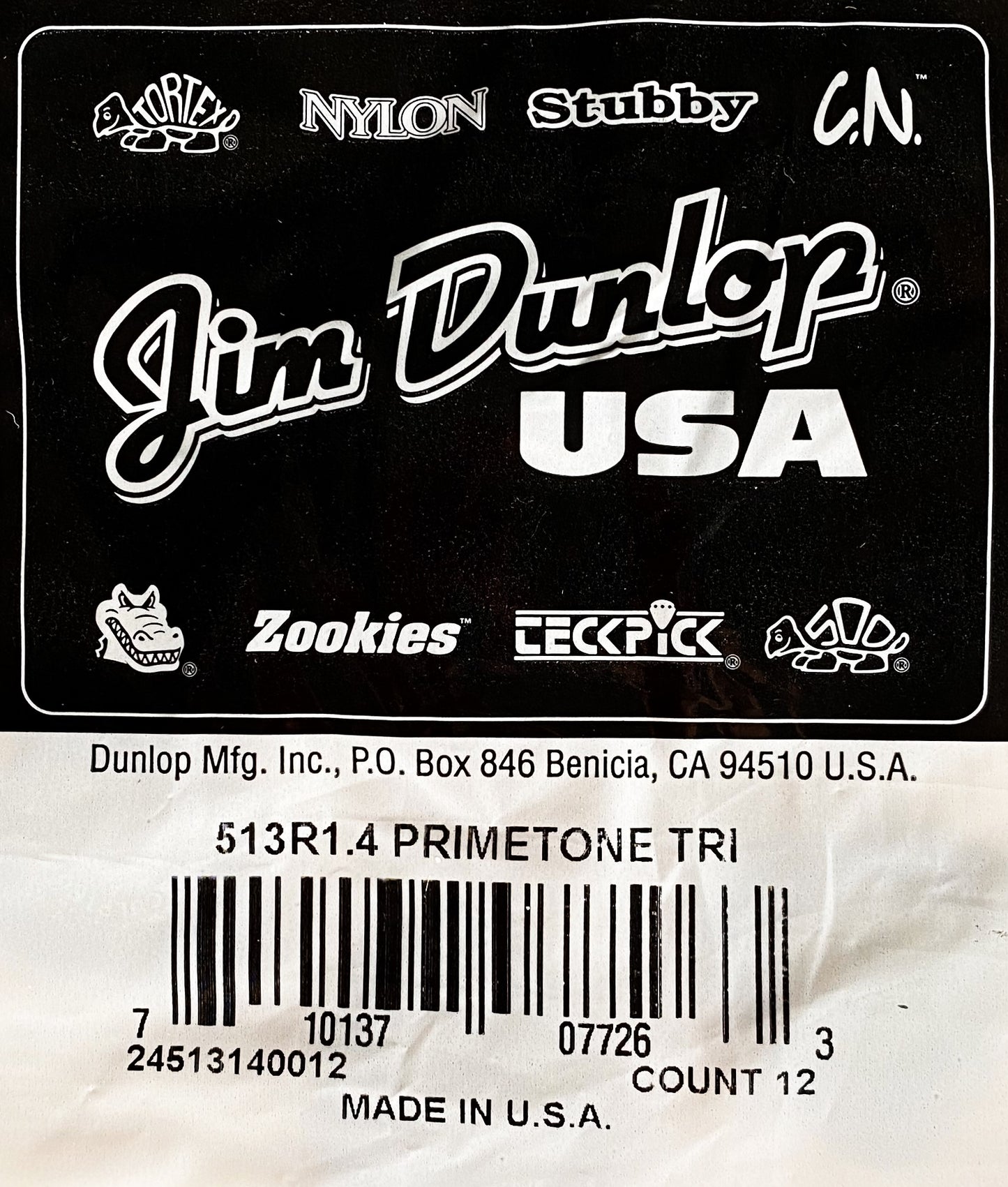 Dunlop 513-140 Primetone Triangle Smooth 1.4mm Guitar Pick Bag 12 Count