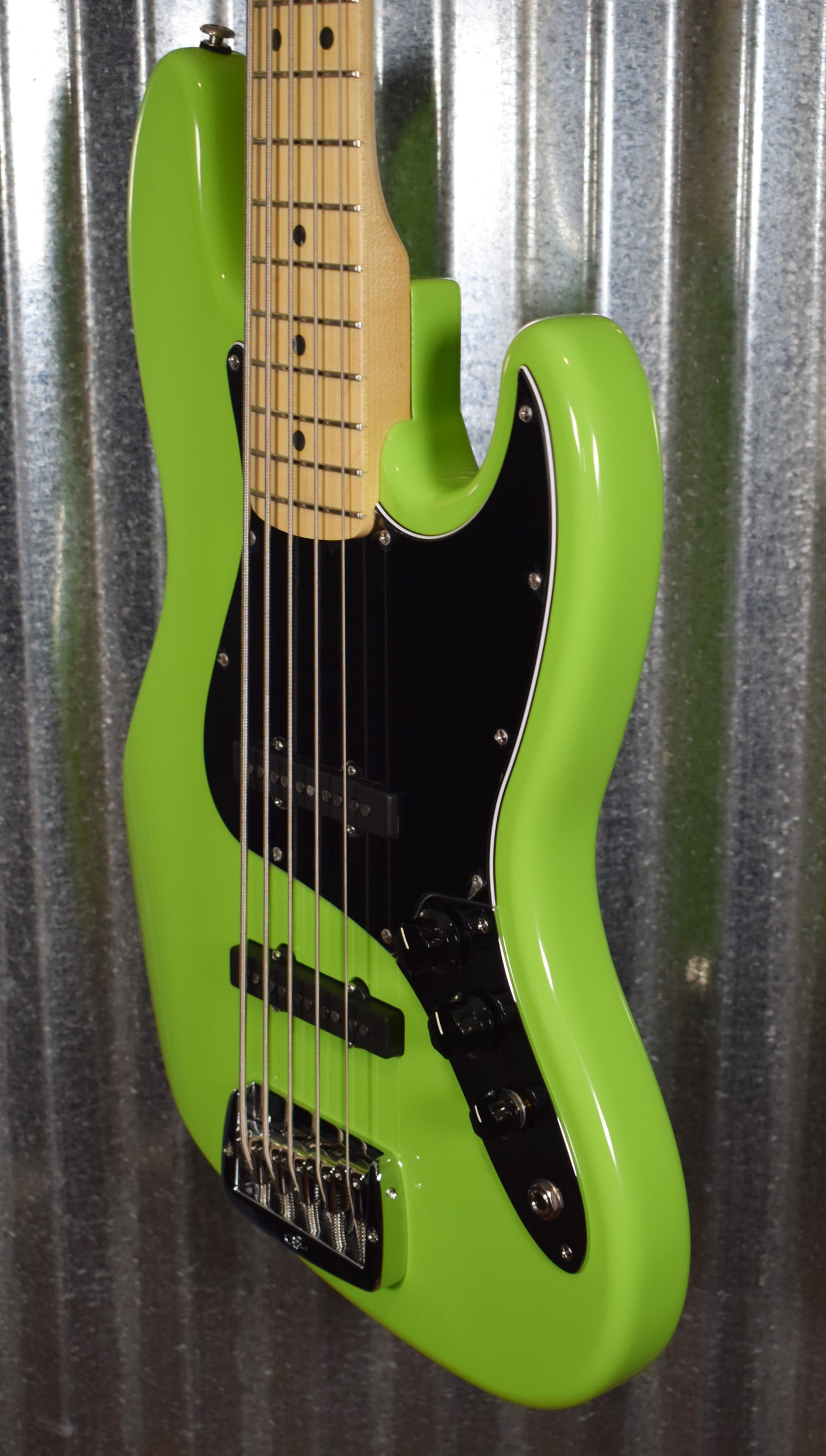 G&L USA JB-5 Sublime Green 5 String Jazz Bass Maple Satin Neck & Case #6250