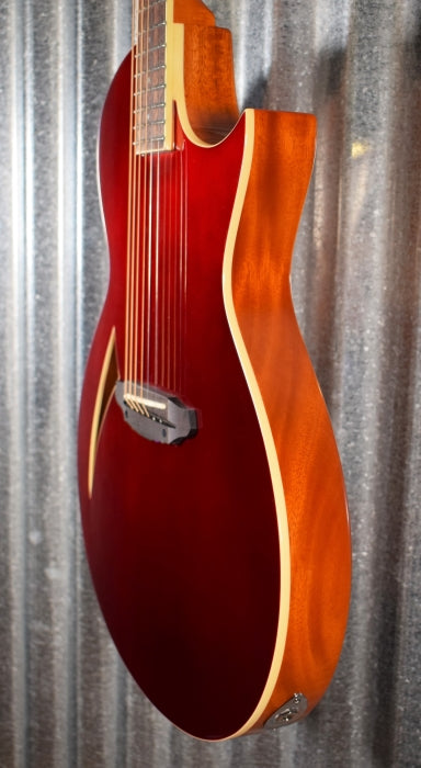 ESP LTD TL-6 Thinline Acoustic Electric Guitar Wine Red LTL6WR & Case #0022