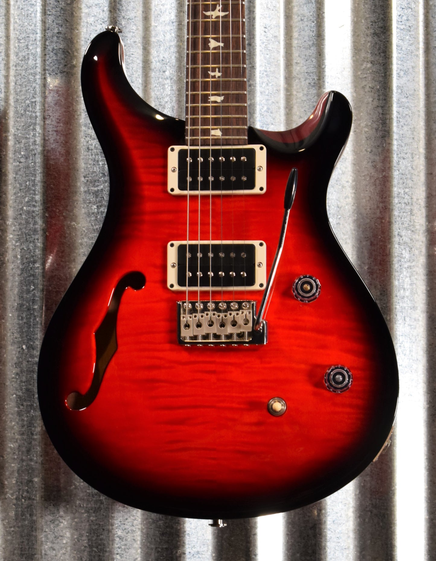PRS Paul Reed Smith CE 24 Semi Hollow Scarlet Smokewrap Burst Guitar & Bag #4701