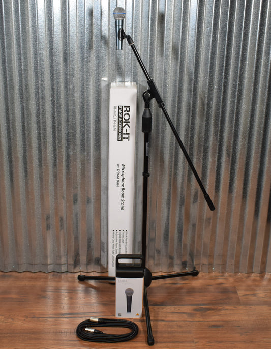 Behringer BA85A Dynamic Super Cardioid Microphone & Gator Tripod Boom Stand & XLR Cable