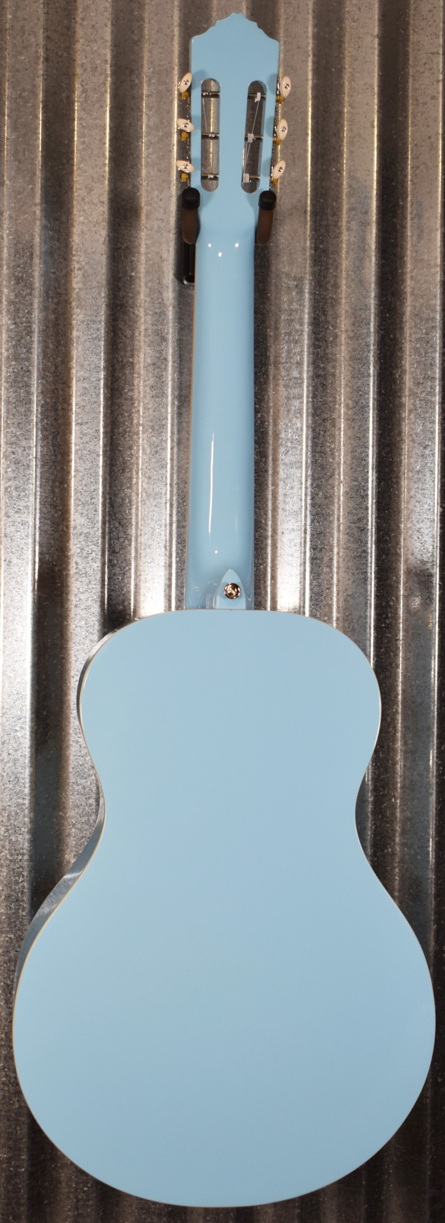 Ortega RGA-SKY Gaucho Acoustic Nylon String Parlor Sky Blue Guitar & Bag #0100