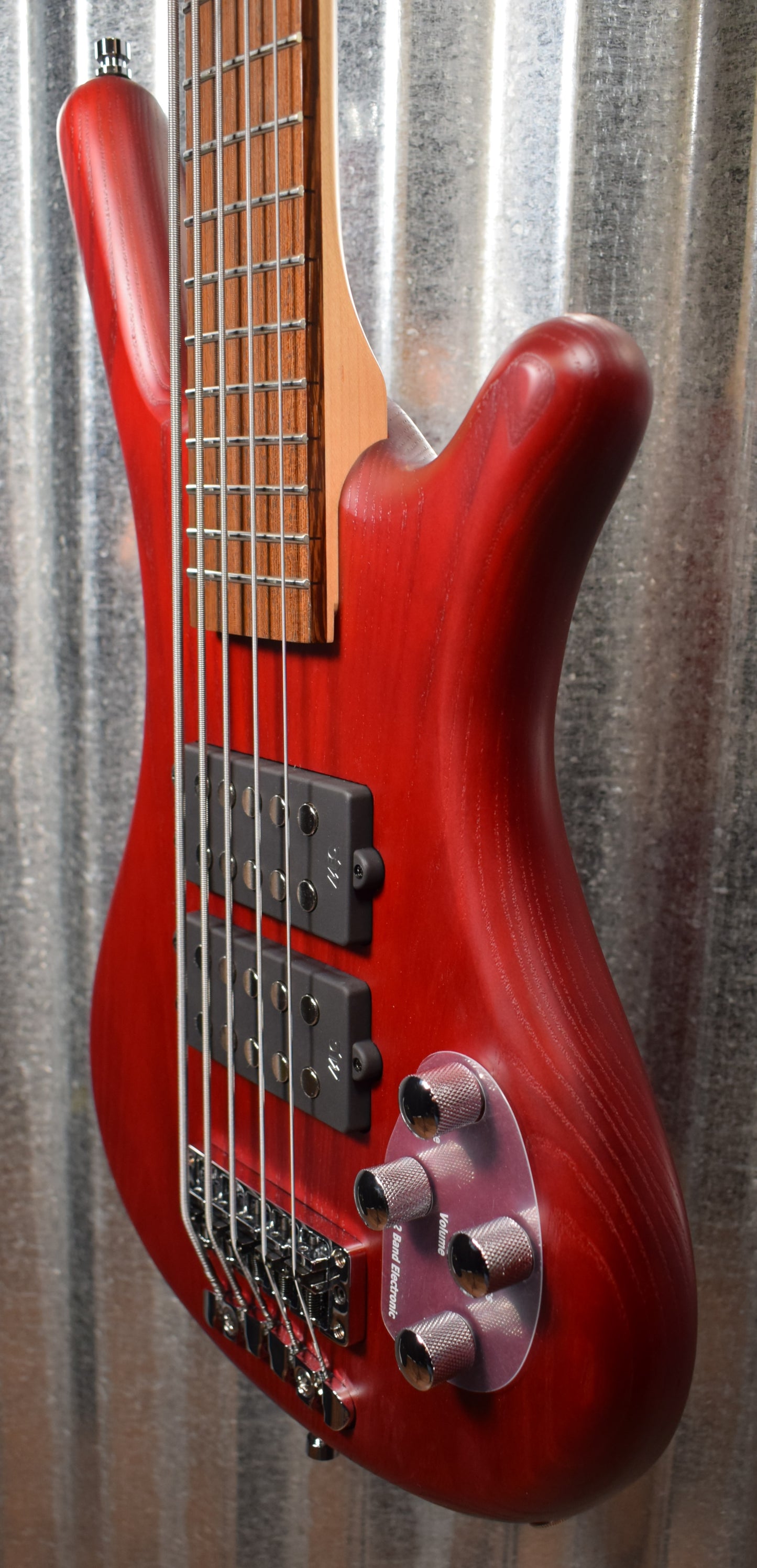 Warwick Rockbass Corvette $$ Double Buck Burgundy 5 String Bass & Bag #1018
