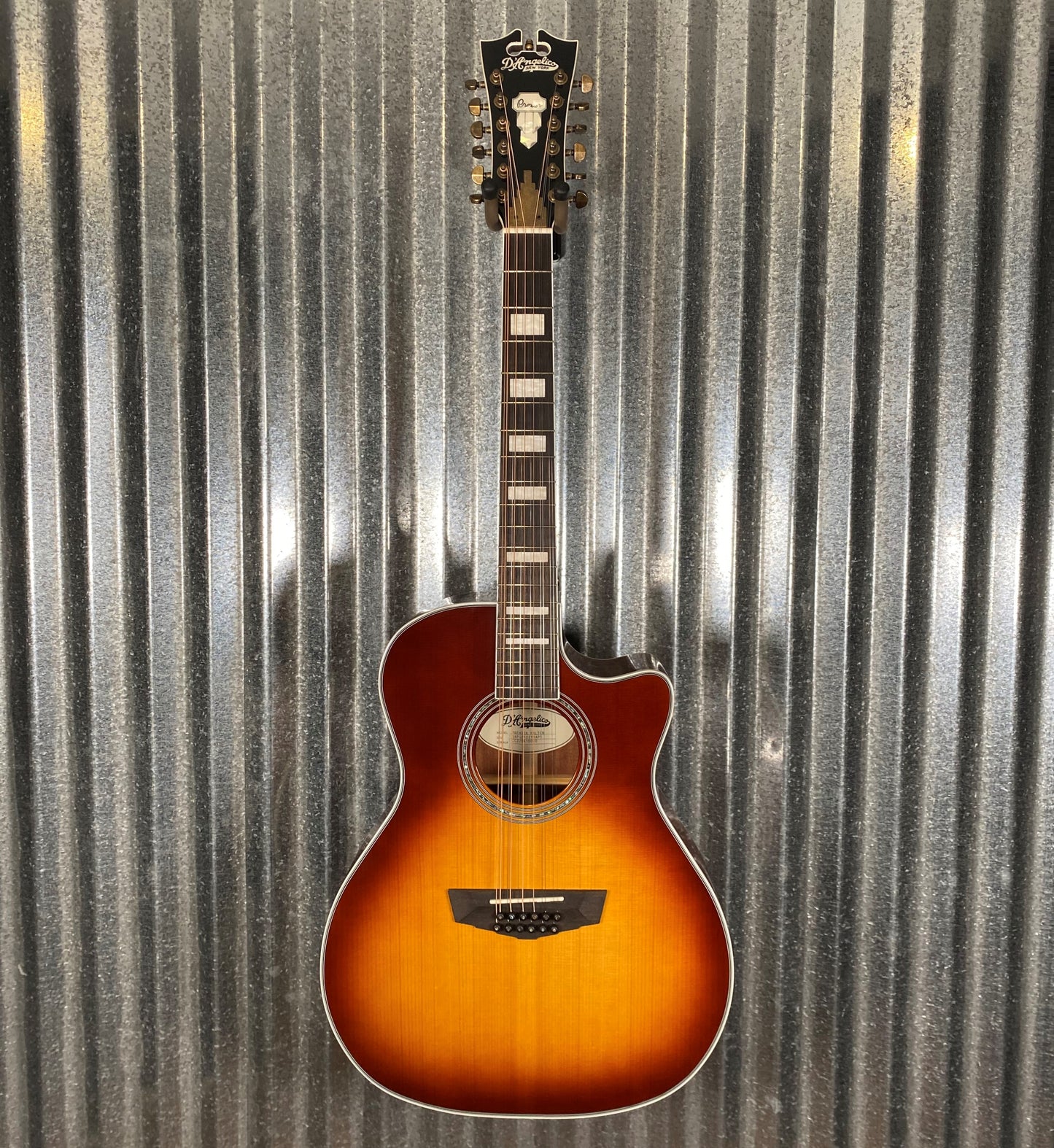 D'Angelico Premier Fulton Grand Auditorium 12 String CE Iced Tea Burst Acoustic Electric Guitar #0010