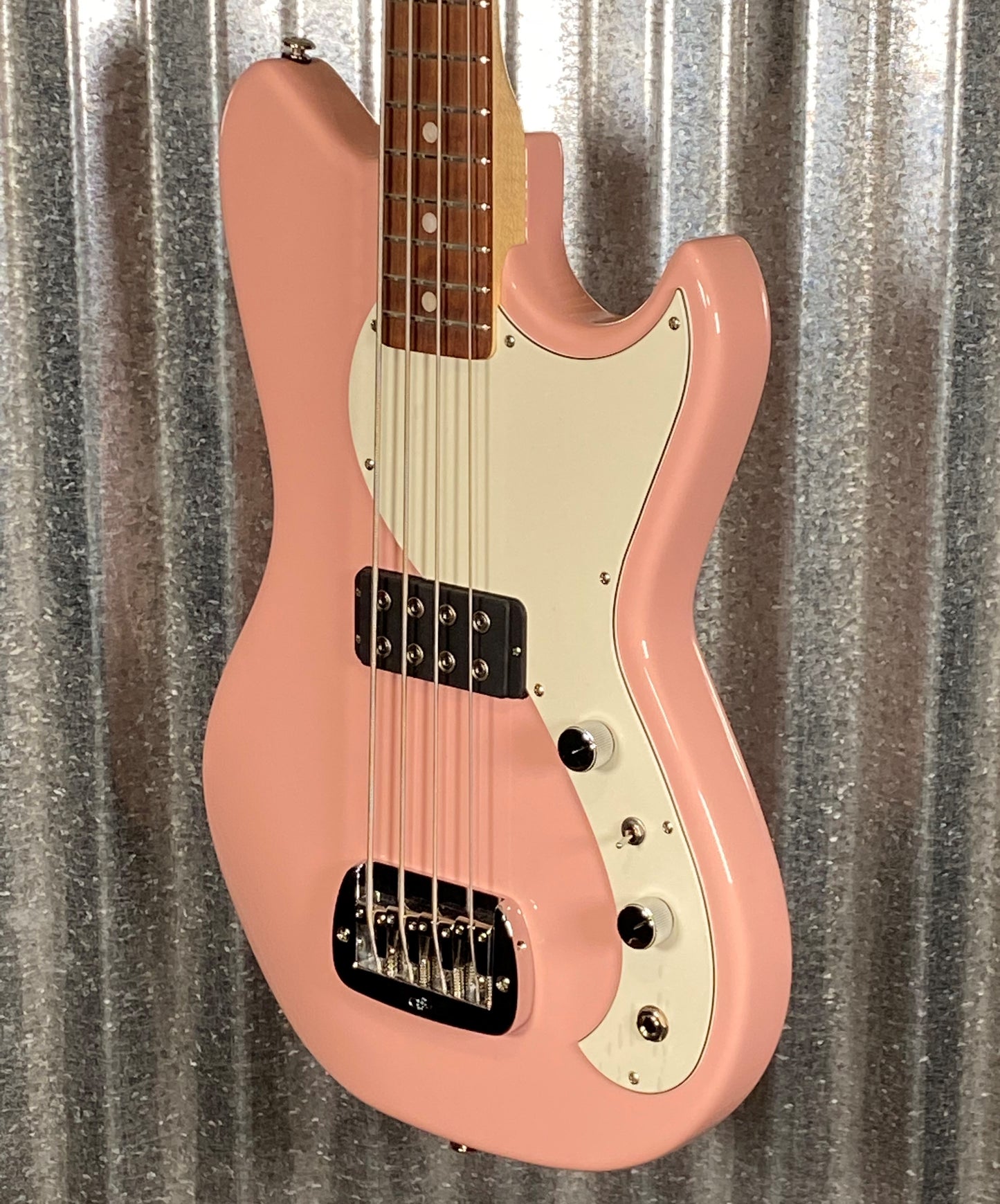 G&L USA Fullerton Deluxe Fallout 4 String Short Scale Bass Shell Pink & Bag #9355