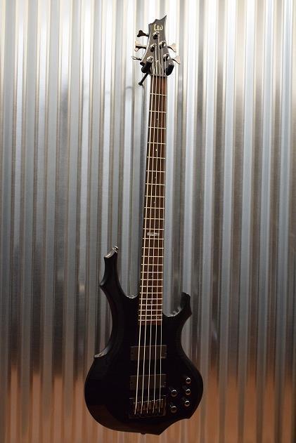 ESP LTD F-415FM 5 String Bass Flame Top Transparent Black EMG 40DC Pickups #1763