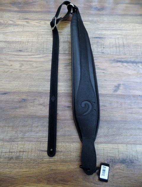 LM Products E-XCLEFS BK Leather Bass Guitar Strap