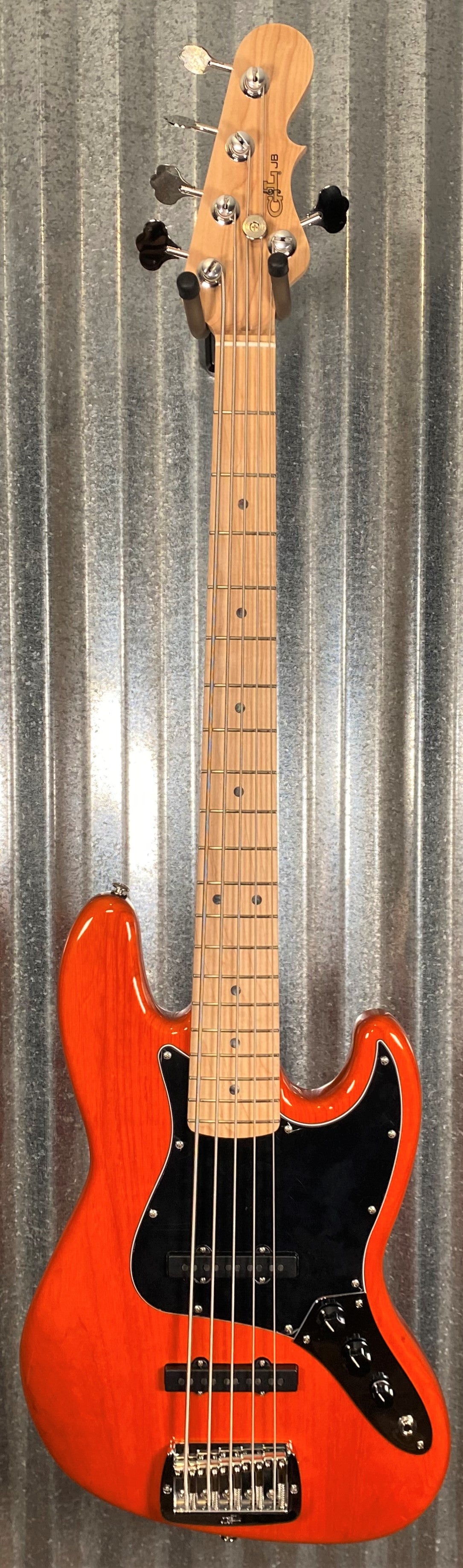 G&L USA JB5 Clear Orange 5 String Bass & Case JB-5 #7091