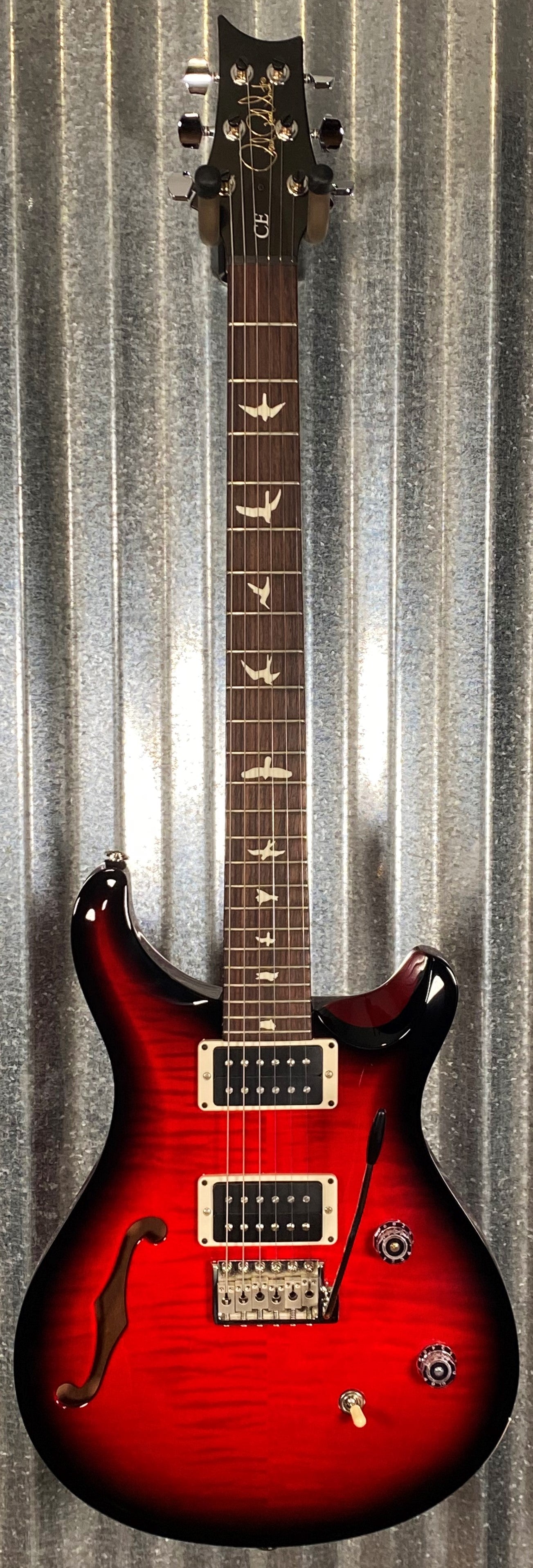 PRS Paul Reed Smith CE 24 Semi Hollow Scarlet Smokewrap Burst Guitar & Bag Demo #4701