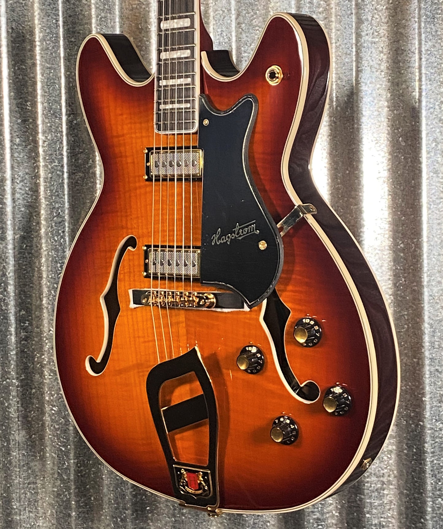 Hagstrom VIK67-G-VSB '67 Viking II Semi Hollow Vintage Sunburst Guitar #0398