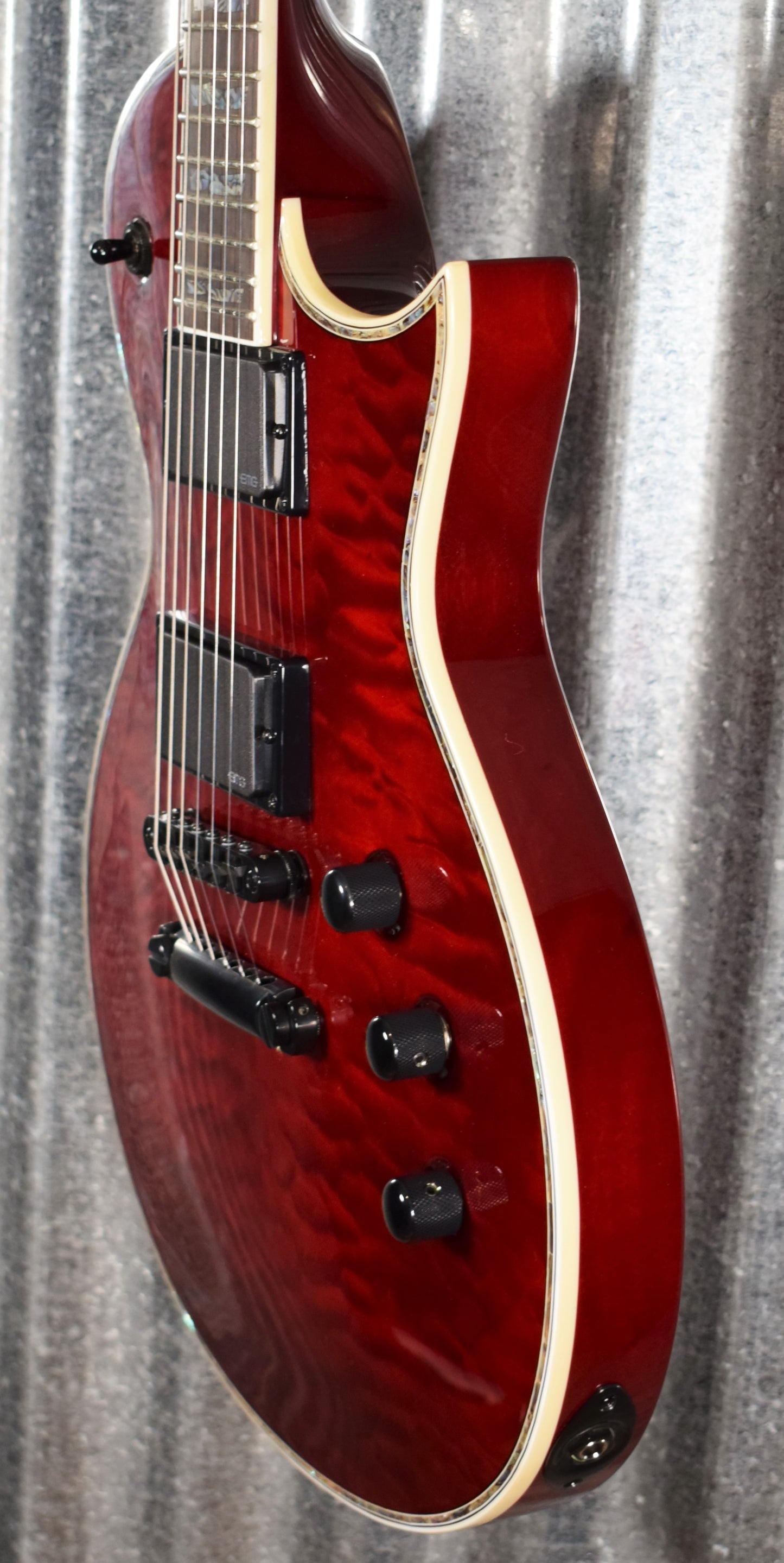 ESP LTD EC-1000 Quilt Top See Thru Black Cherry EMG Guitar LEC1000STBC #1320 Demo