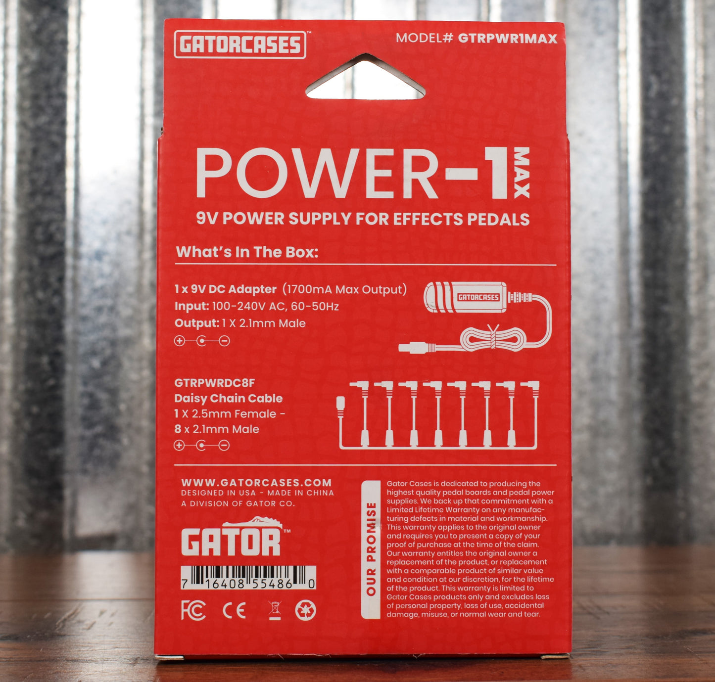Gator Cases GTR-PWR-1MAX 9V DC Power Adapter and 8-Output Daisy Chain Cable Combo Pack