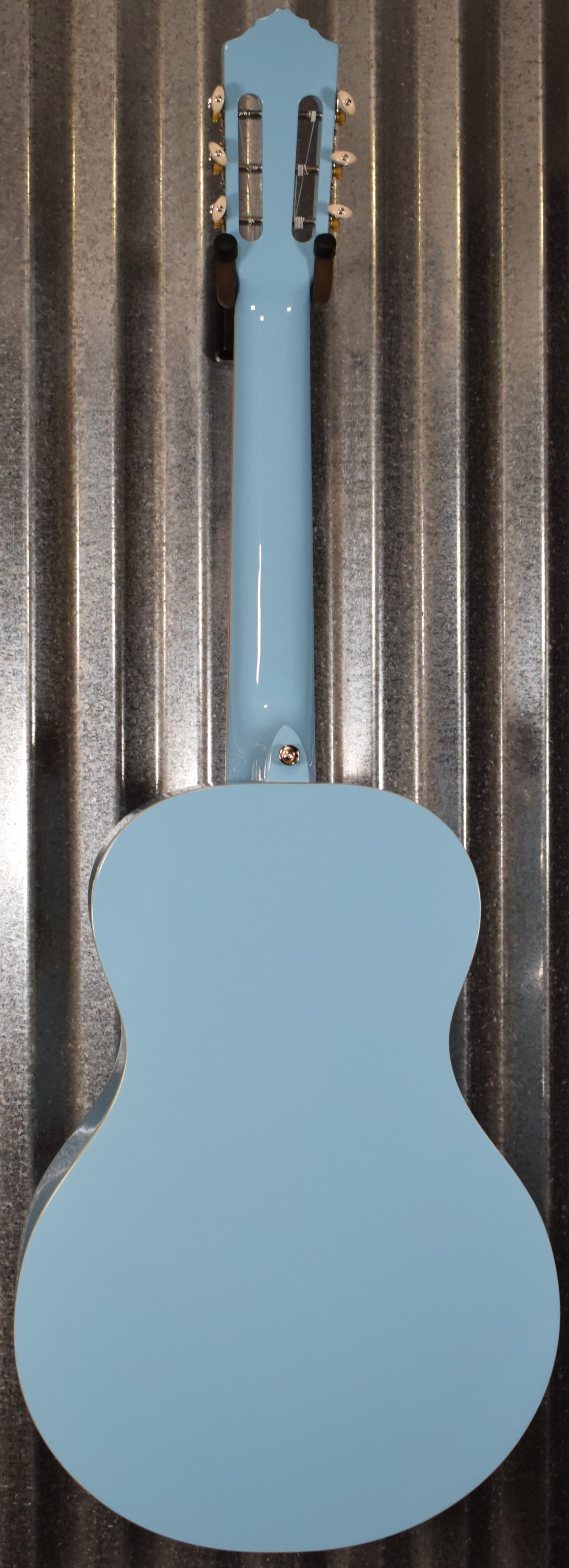 Ortega RGA-SKY Gaucho Nylon String Parlor Guitar Sky Blue Guitar & Bag #0094