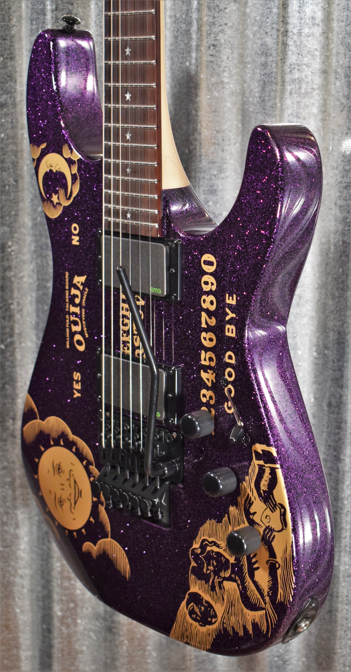 ESP LTD Kirk Hammett Sparkle Ouija Purple EMG Limited Edition Guitar & Case #102