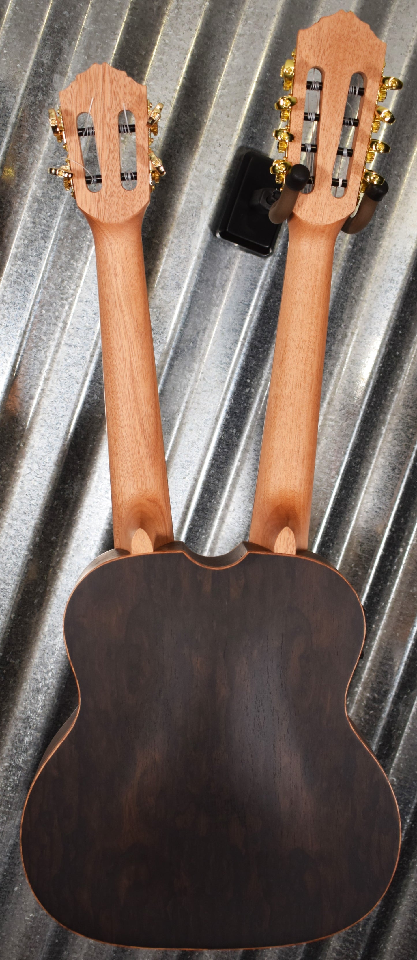 Ortega Hydra Dual Neck Acoustic Electric 8 & 4 String Tenor Ukulele Ziricote & Bag