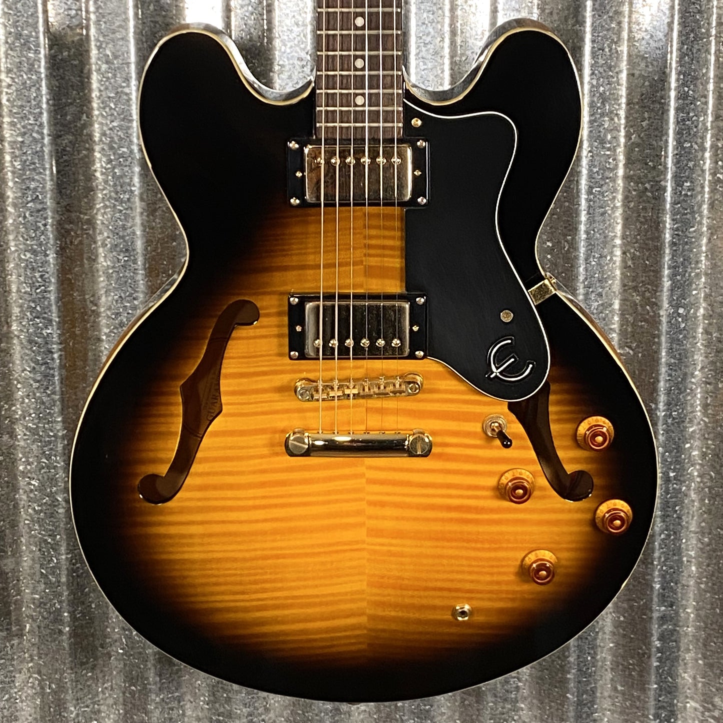 Epiphone ES 335 DOT Deluxe Flame Top Vintage Sunburst Guitar & Case #0998 Used