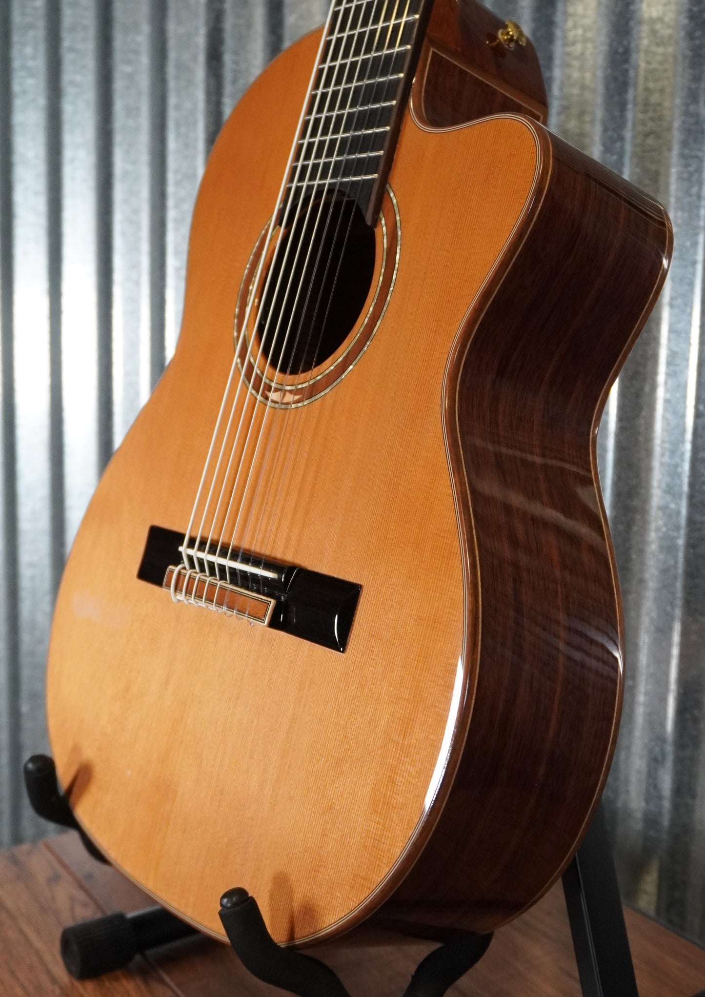 Ortega RCE159-8 Solid Top Nylon 8 String Acoustic Electric Guitar Natural & Bag #0376