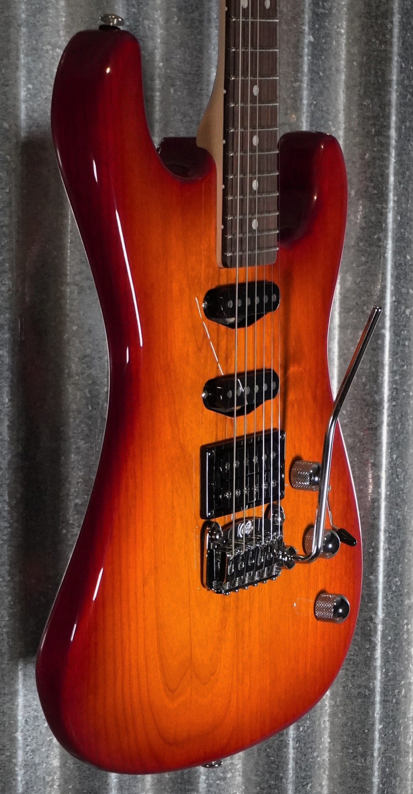 G&L USA Legacy RMC HSS Cherry Sunburst Rosewood Satin Neck Guitar & Case #6038